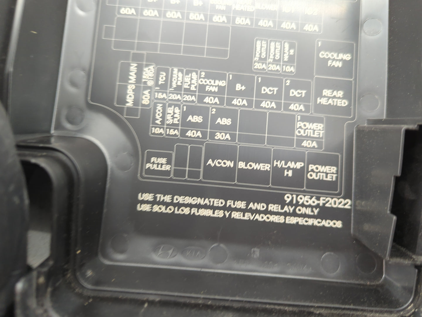 2018 Hyundai Elantra Fusebox Fuse Box Panel Relay Module P/N:91956-F2022 Fits OEM Used Auto Parts - Oemusedautoparts1.com