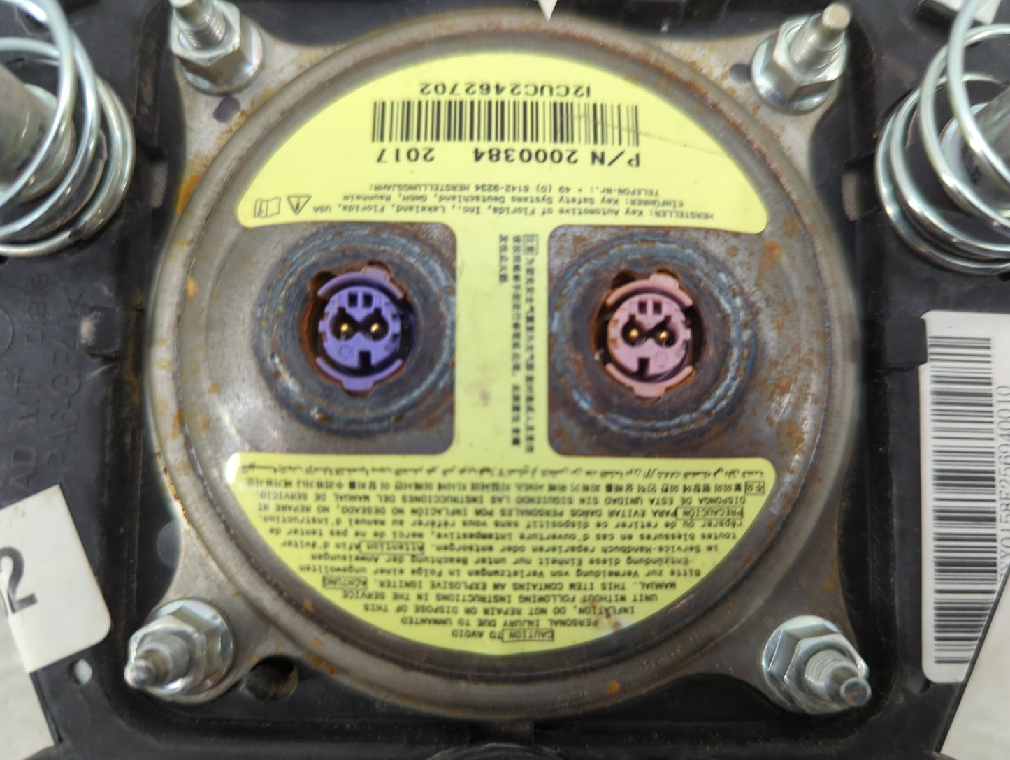 2018 Hyundai Elantra Air Bag Driver Left Steering Wheel Mounted P/N:2000384 Fits OEM Used Auto Parts - Oemusedautoparts1.com