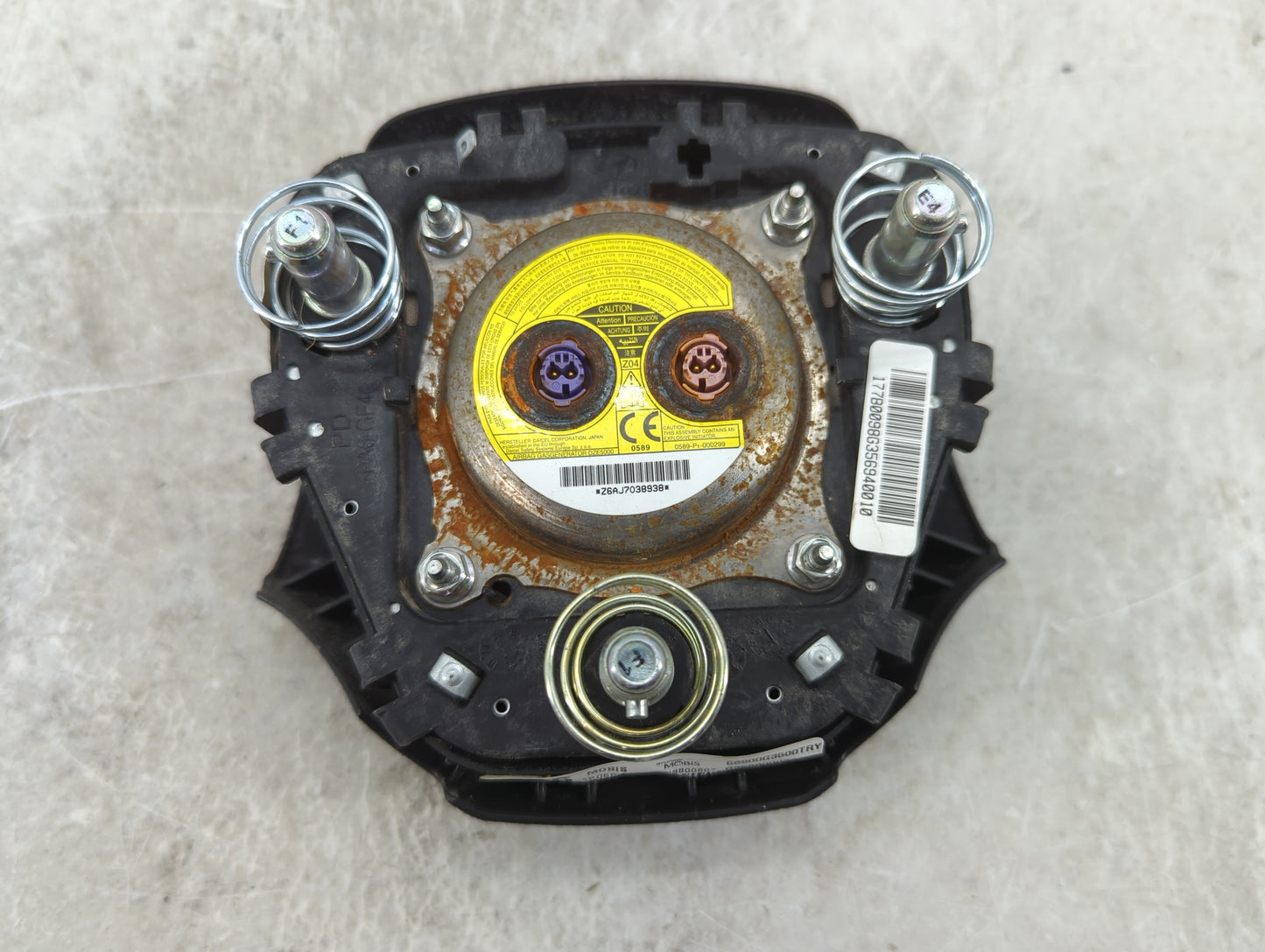 2018 Hyundai Elantra Air Bag Driver Left Steering Wheel Mounted P/N:Z6AJ7038938 0589-P1-000299, DZE5000 Fits OEM Used Auto P
