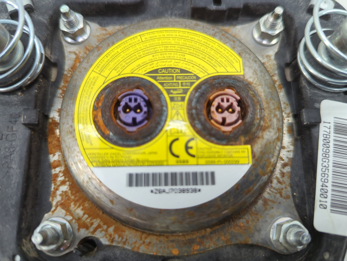 2018 Hyundai Elantra Air Bag Driver Left Steering Wheel Mounted P/N:Z6AJ7038938 0589-P1-000299, DZE5000 Fits OEM Used Auto P
