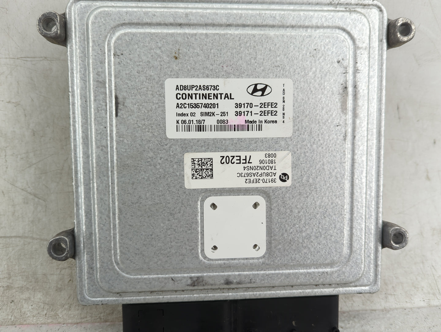 2018 Hyundai Elantra PCM Engine Control Computer ECU ECM PCU OEM P/N:39170-2EFE2, AD8UP2AS673C, A2C1535740201, 39171-2EFE2 F