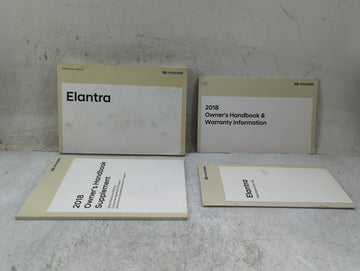 2018 Hyundai Elantra Owners Manual Book Guide P/N:JF30-EU77D OEM Used Auto Parts - Oemusedautoparts1.com