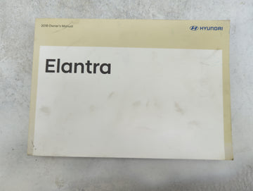 2018 Hyundai Elantra Owners Manual Book Guide P/N:JF30-EU77D OEM Used Auto Parts