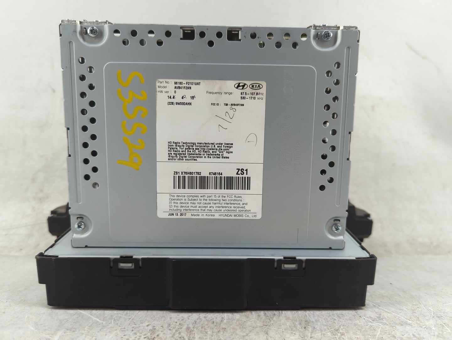 2017-2018 Hyundai Elantra Radio AM FM Cd Player Receiver Replacement P/N:96160-F2101UAT AVB41F2AN Fits Fits 2017 2018 OEM Us