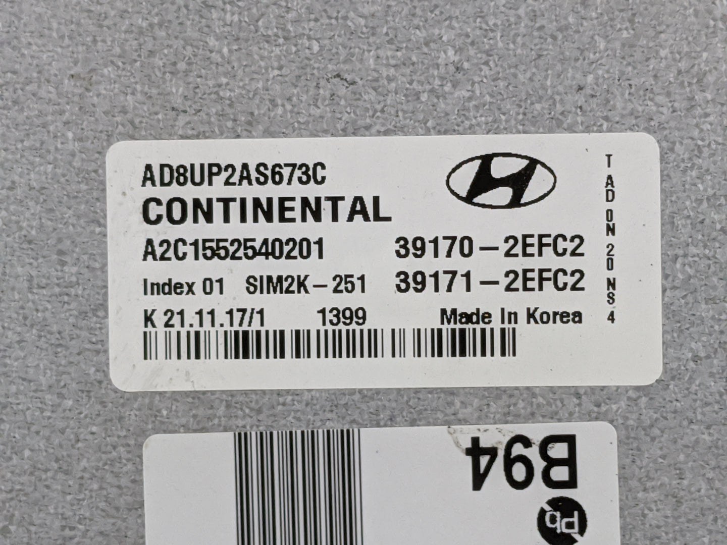 2017-2019 Hyundai Elantra PCM Engine Control Computer ECU ECM PCU OEM P/N:AD8UP2AS673C A2C1552540201 Fits Fits 2017 2018 201