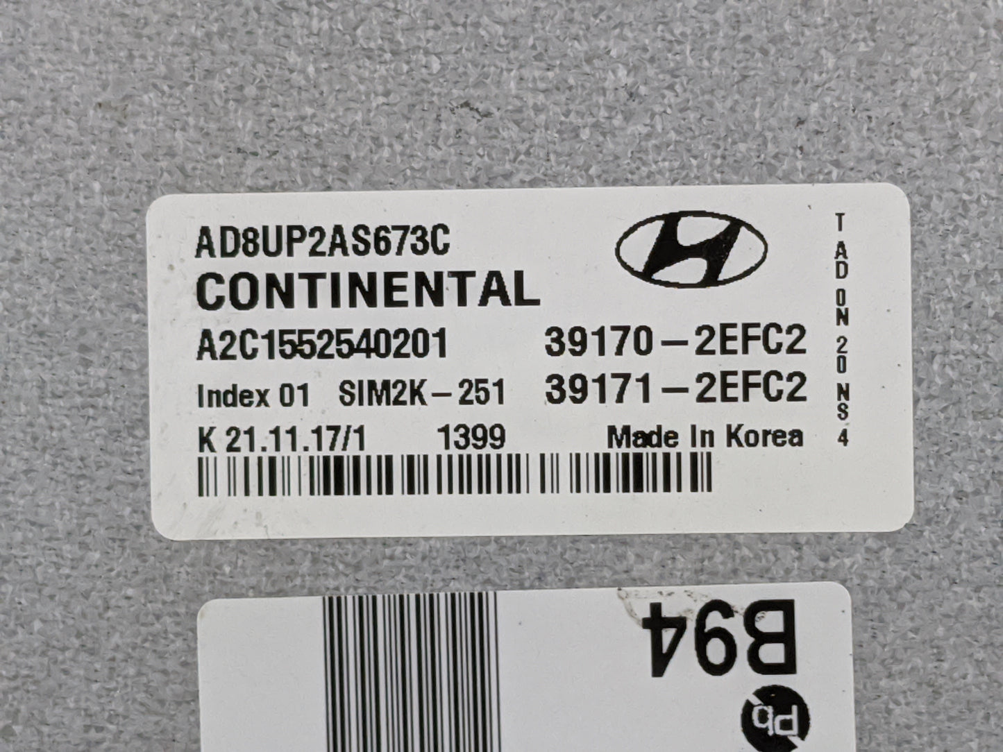 2017-2019 Hyundai Elantra PCM Engine Control Computer ECU ECM PCU OEM P/N:AD8UP2AS673C A2C1552540201 Fits Fits 2017 2018 201