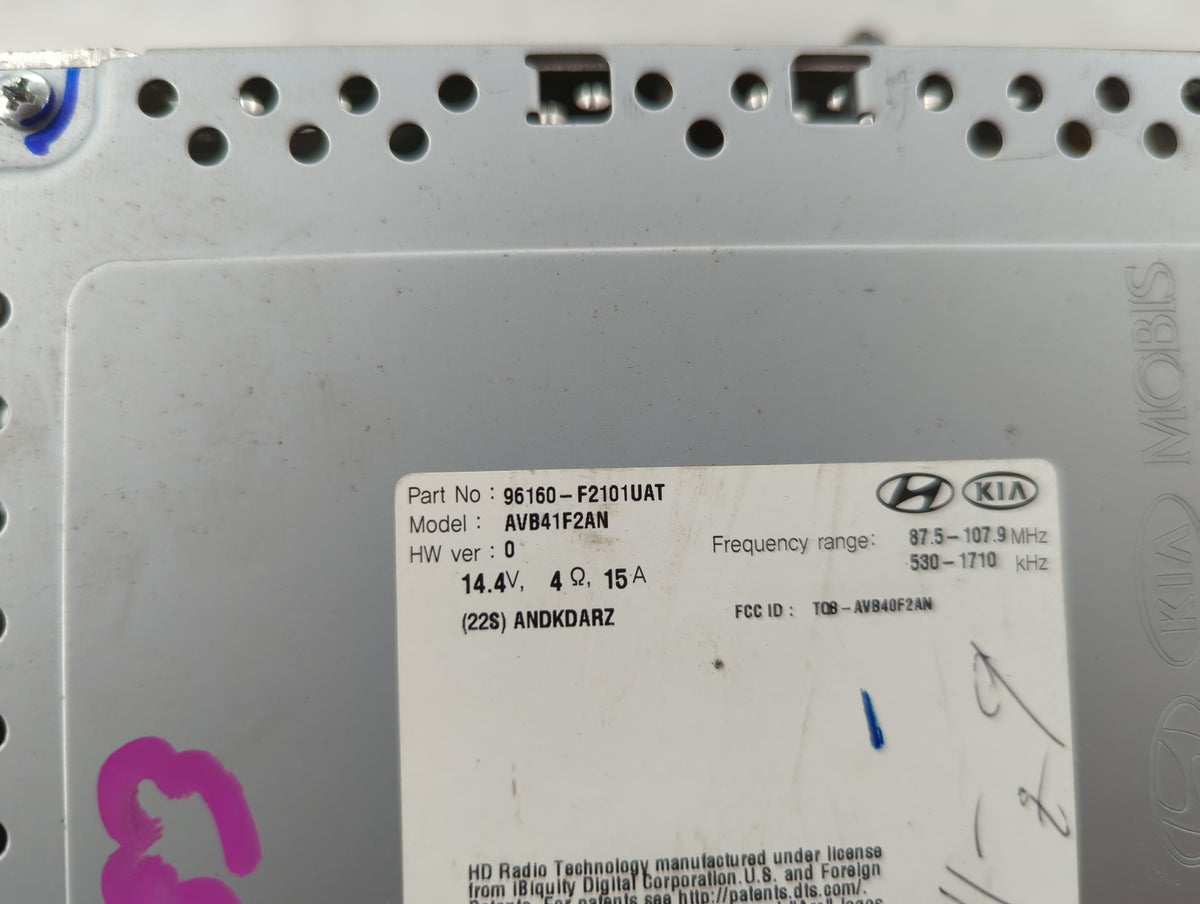 2017-2018 Hyundai Elantra Radio AM FM Cd Player Receiver Replacement P/N:96160-F2101UAT AVB41F2AN Fits Fits 2017 2018 OEM Us