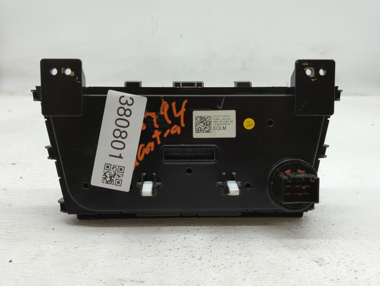 2017-2018 Hyundai Elantra Climate Control Module Temperature AC/Heater Replacement P/N:97250-F2XXX 97250-F20614X Fits OEM Us
