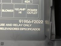 2018 Hyundai Elantra Fusebox Fuse Box Panel Relay Module P/N:91956-F2022 Fits OEM Used Auto Parts - Oemusedautoparts1.com