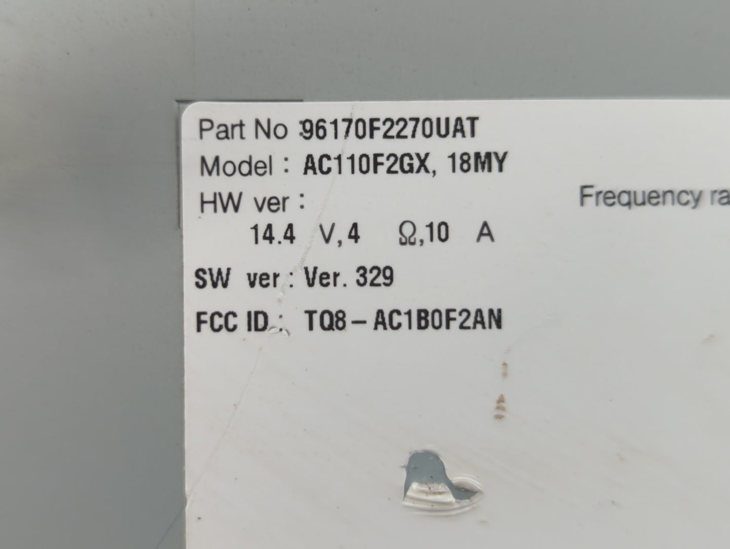2017-2018 Hyundai Elantra Radio AM FM Cd Player Receiver Replacement P/N:96170-F2100UAT Fits Fits 2017 2018 OEM Used Auto Pa