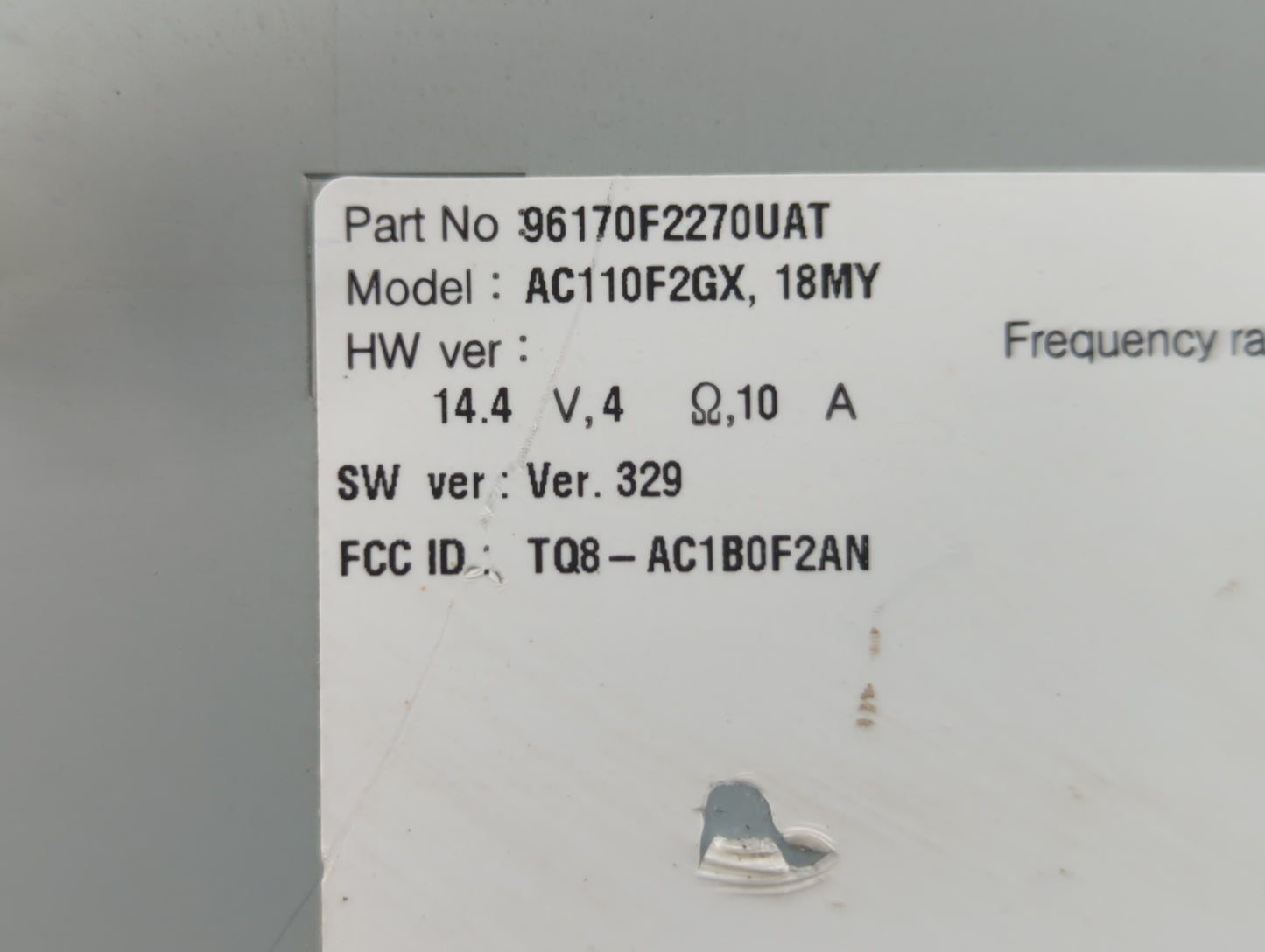 2017-2018 Hyundai Elantra Radio AM FM Cd Player Receiver Replacement P/N:96170-F2100UAT Fits Fits 2017 2018 OEM Used Auto Pa