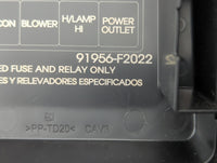 2018 Hyundai Elantra Fusebox Fuse Box Panel Relay Module P/N:91956-F2022 Fits OEM Used Auto Parts - Oemusedautoparts1.com