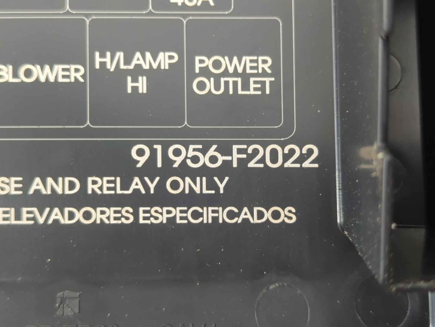 2018 Hyundai Elantra Fusebox Fuse Box Panel Relay Module P/N:91956-F2022 Fits OEM Used Auto Parts - Oemusedautoparts1.com