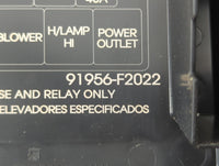 2018 Hyundai Elantra Fusebox Fuse Box Panel Relay Module P/N:91956-F2022 Fits OEM Used Auto Parts - Oemusedautoparts1.com
