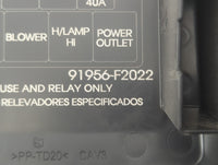 2018 Hyundai Elantra Fusebox Fuse Box Panel Relay Module P/N:91956-F2022 Fits OEM Used Auto Parts - Oemusedautoparts1.com