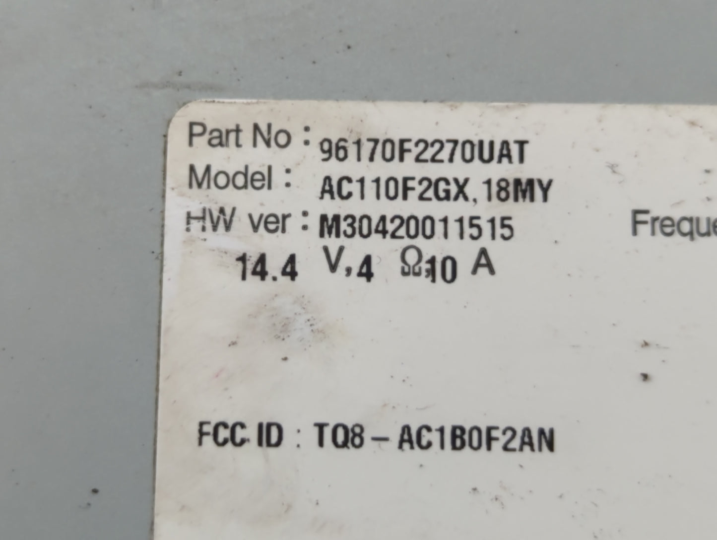 2017-2018 Hyundai Elantra Radio AM FM Cd Player Receiver Replacement P/N:96160-F2101UAT Fits Fits 2017 2018 OEM Used Auto Pa