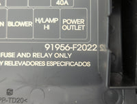 2018 Hyundai Elantra Fusebox Fuse Box Panel Relay Module P/N:91956-F2022 Fits OEM Used Auto Parts - Oemusedautoparts1.com