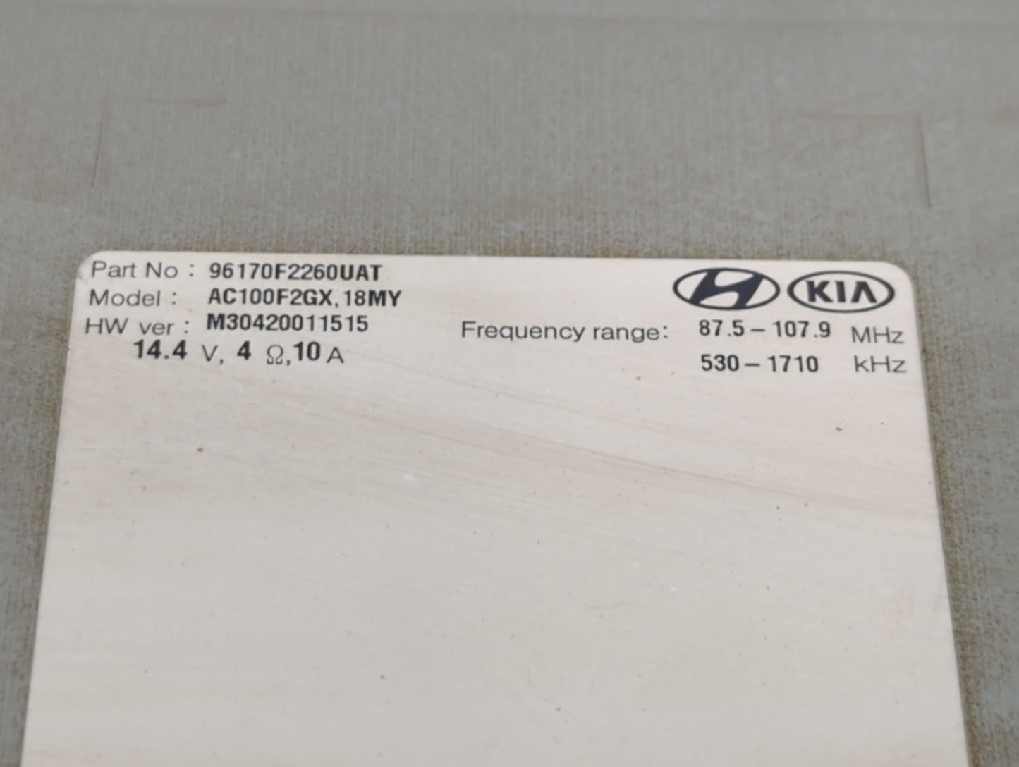 2017-2018 Hyundai Elantra Am Fm Cd Player Radio Receiver - Oemusedautoparts1.com