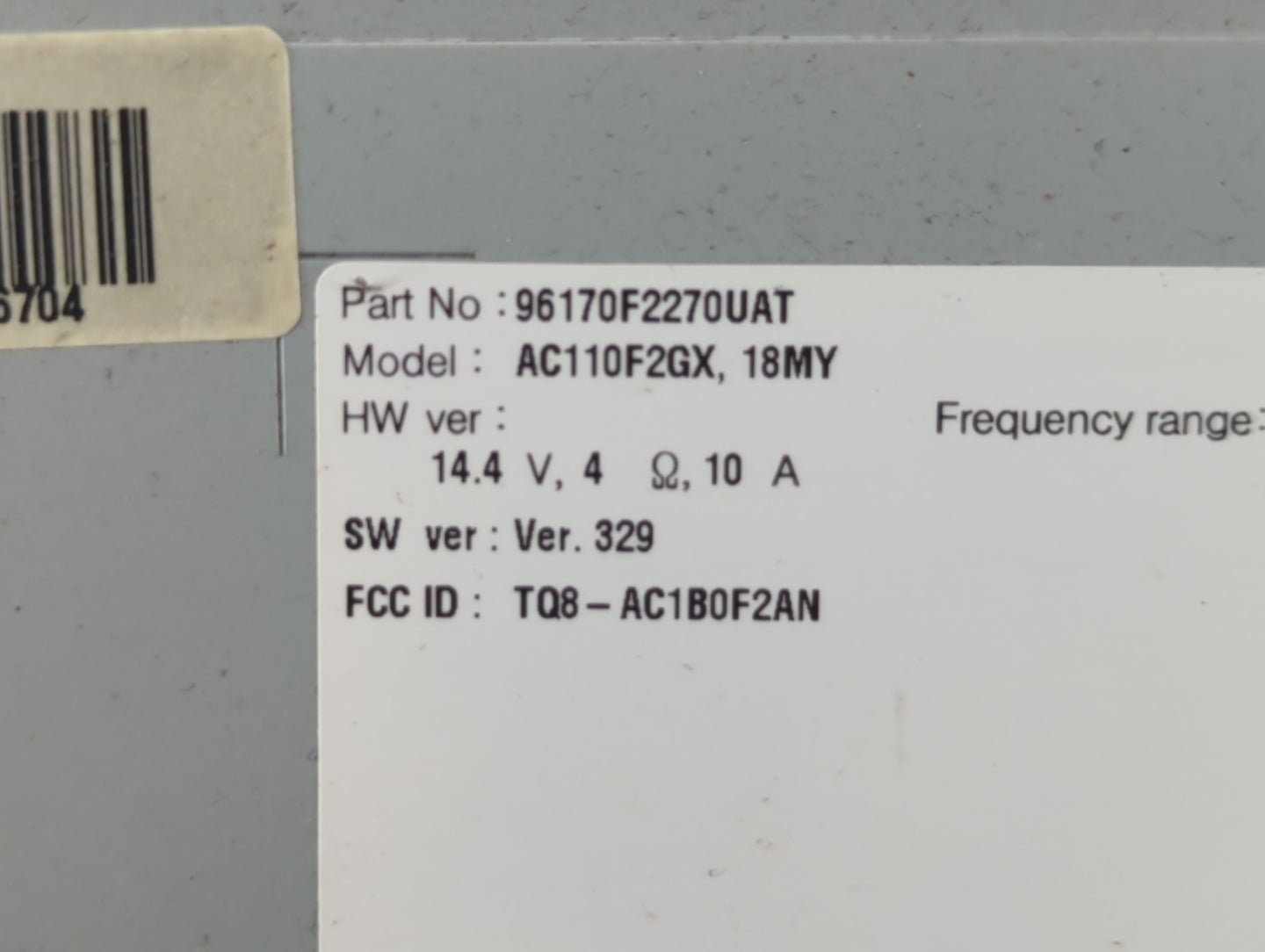 2017-2018 Hyundai Elantra Am Fm Cd Player Radio Receiver - Oemusedautoparts1.com