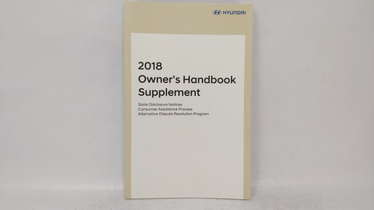 2018 Hyundai Elantra Owners Manual Book Guide OEM Used Auto Parts - Oemusedautoparts1.com