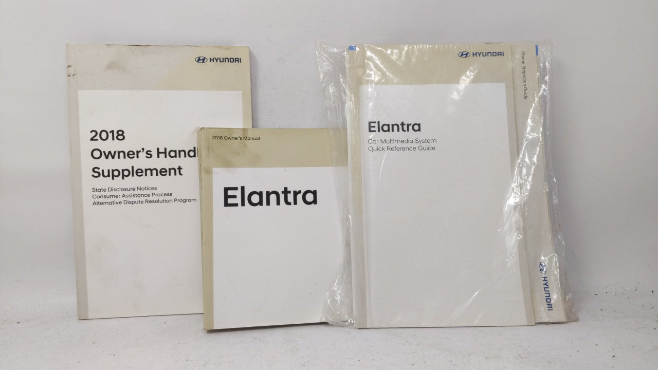 2018 Hyundai Elantra Owners Manual Book Guide OEM Used Auto Parts - Oemusedautoparts1.com