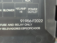 2018 Hyundai Elantra Fusebox Fuse Box Panel Relay Module P/N:91956-F2022 Fits OEM Used Auto Parts - Oemusedautoparts1.com
