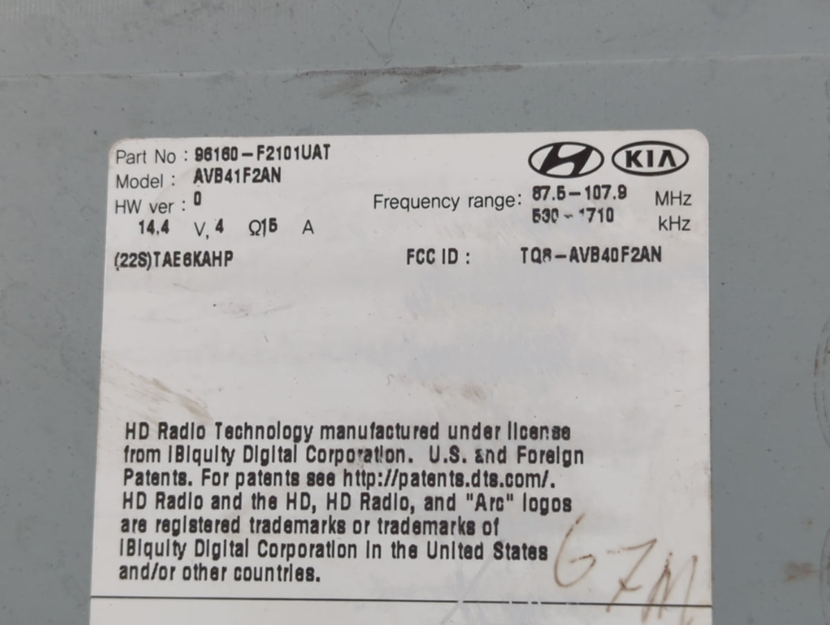2017-2018 Hyundai Elantra Am Fm Cd Player Radio Receiver 771125 - Oemusedautoparts1.com