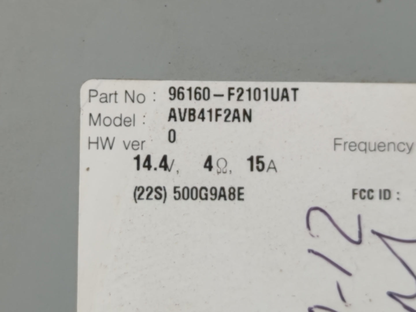 2017-2018 Hyundai Elantra Radio AM FM Cd Player Receiver Replacement P/N:96160-F2101UAT Fits Fits 2017 2018 OEM Used Auto Pa