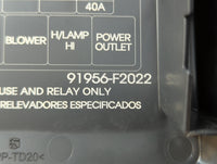 2018 Hyundai Elantra Fusebox Fuse Box Panel Relay Module P/N:91956-F2022 Fits OEM Used Auto Parts - Oemusedautoparts1.com