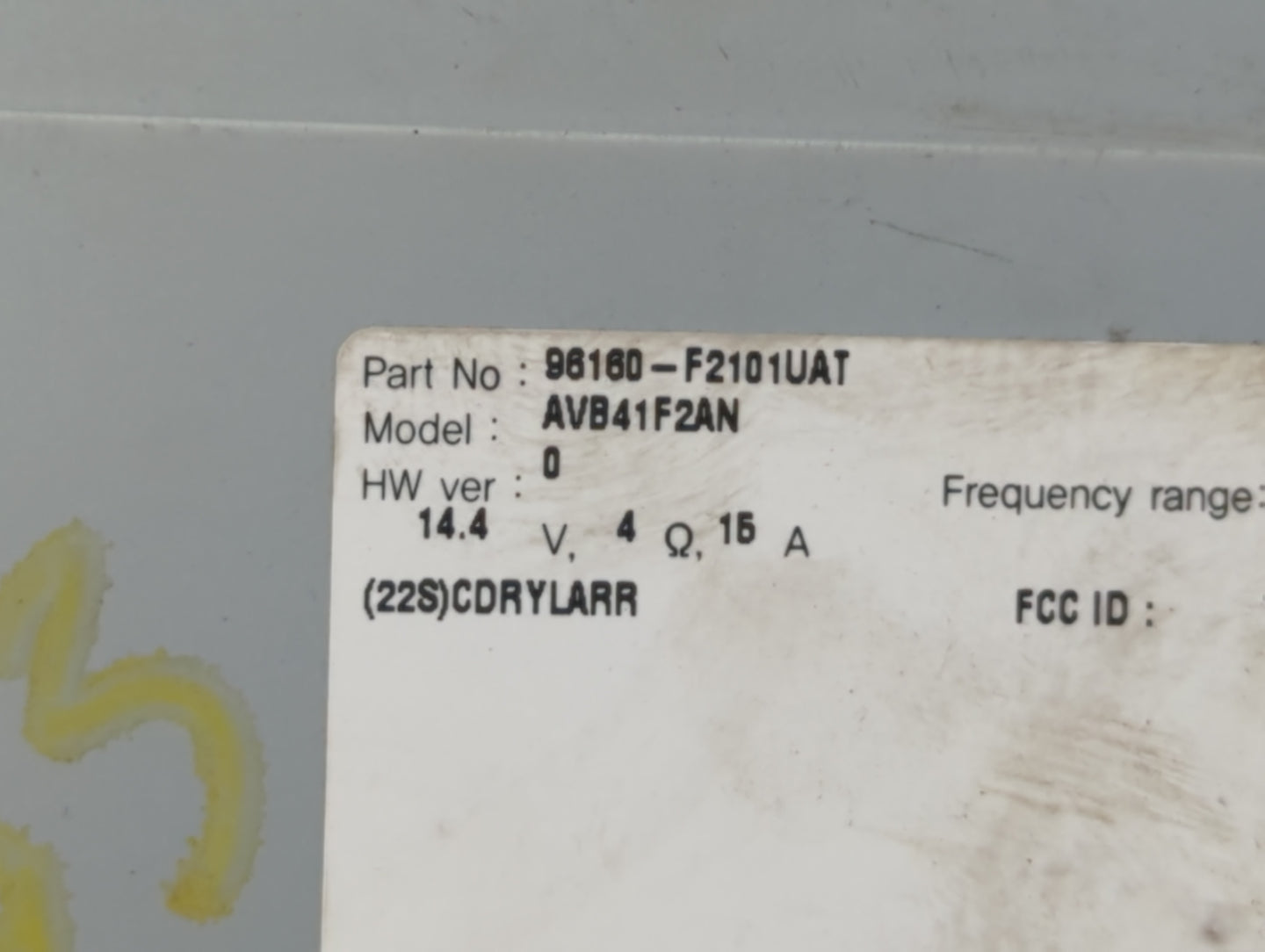 2017-2018 Hyundai Elantra Radio AM FM Cd Player Receiver Replacement P/N:96160-F2101UAT Fits Fits 2017 2018 OEM Used Auto Pa
