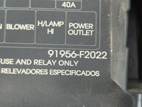 2018 Hyundai Elantra Fusebox Fuse Box Panel Relay Module P/N:91956-F2022 Fits OEM Used Auto Parts - Oemusedautoparts1.com