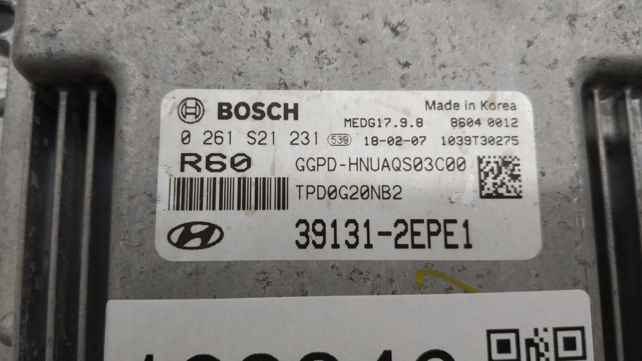 2018 Hyundai Elantra Gt PCM Engine Control Computer ECU ECM PCU OEM P/N:39133-2EPE0 39131-2EPE1 Fits OEM Used Auto Parts - O