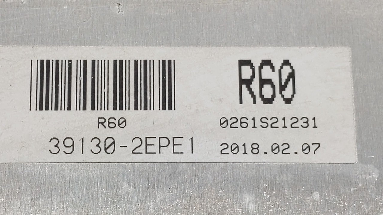 2018 Hyundai Elantra Gt PCM Engine Control Computer ECU ECM PCU OEM P/N:39133-2EPE0 39131-2EPE1 Fits OEM Used Auto Parts - O