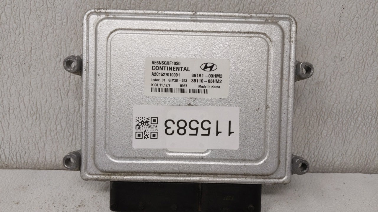 2017-2018 Hyundai Ioniq PCM Engine Control Computer ECU ECM PCU OEM P/N:391A1-03HM2 39110-03HM2 Fits Fits 2017 2018 OEM Used