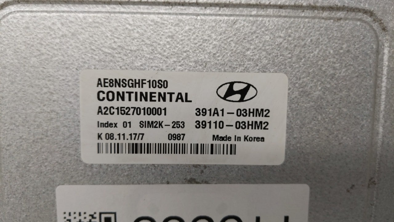 2017-2018 Hyundai Ioniq PCM Engine Control Computer ECU ECM PCU OEM P/N:391A1-03HM2 39110-03HM2 Fits Fits 2017 2018 OEM Used