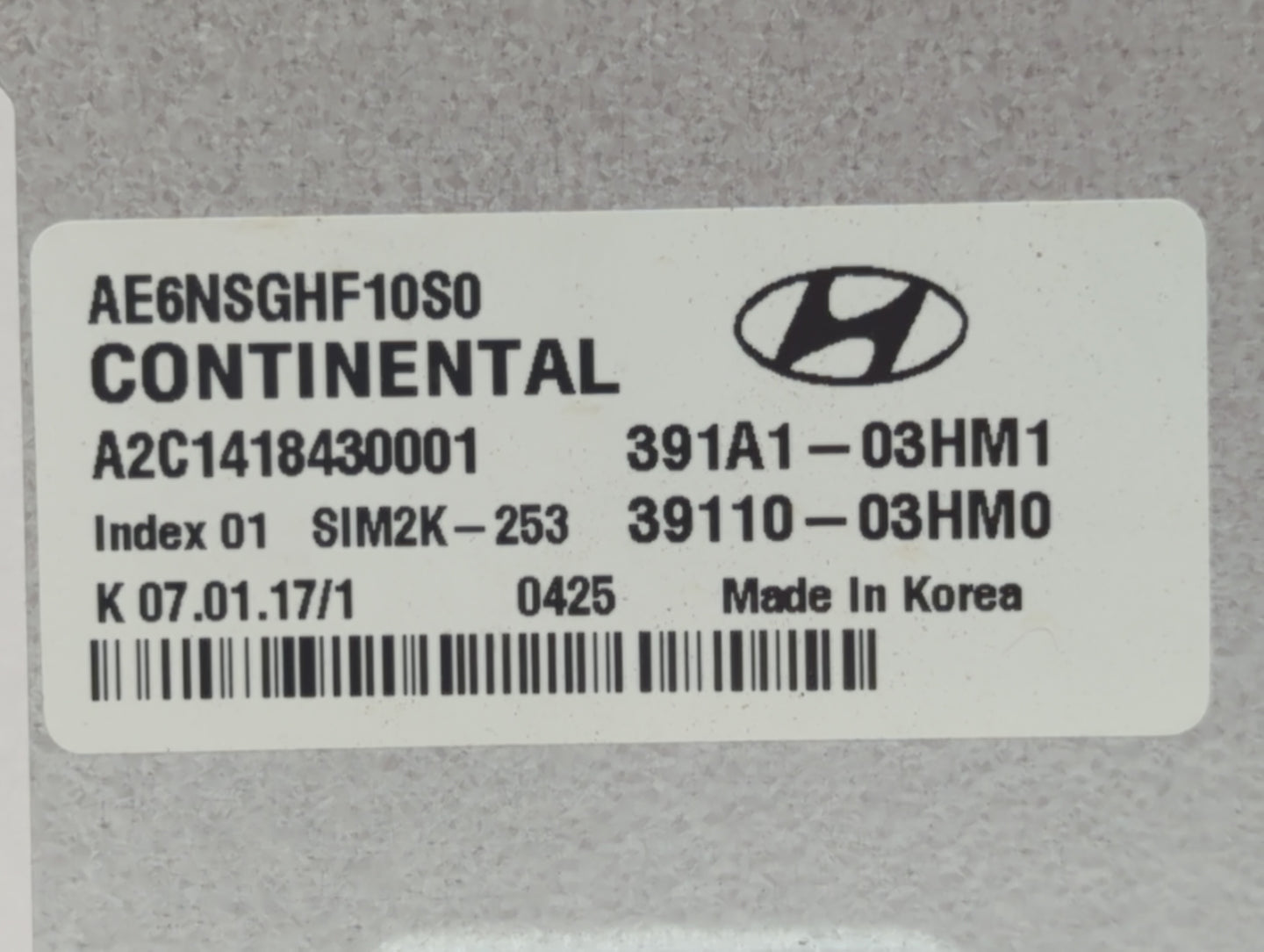 2017-2020 Hyundai Ioniq PCM Engine Control Computer ECU ECM PCU OEM P/N:39110-03HM0 391A1-03HM1 Fits Fits 2017 2018 2019 202