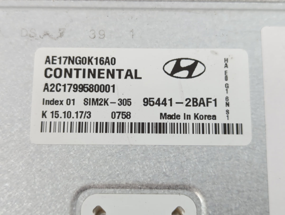 2017-2020 Hyundai Ioniq PCM Engine Control Computer ECU ECM PCU OEM P/N:95441-2BAF1 Fits 2017 2018 2019 2020 OEM Used Auto P