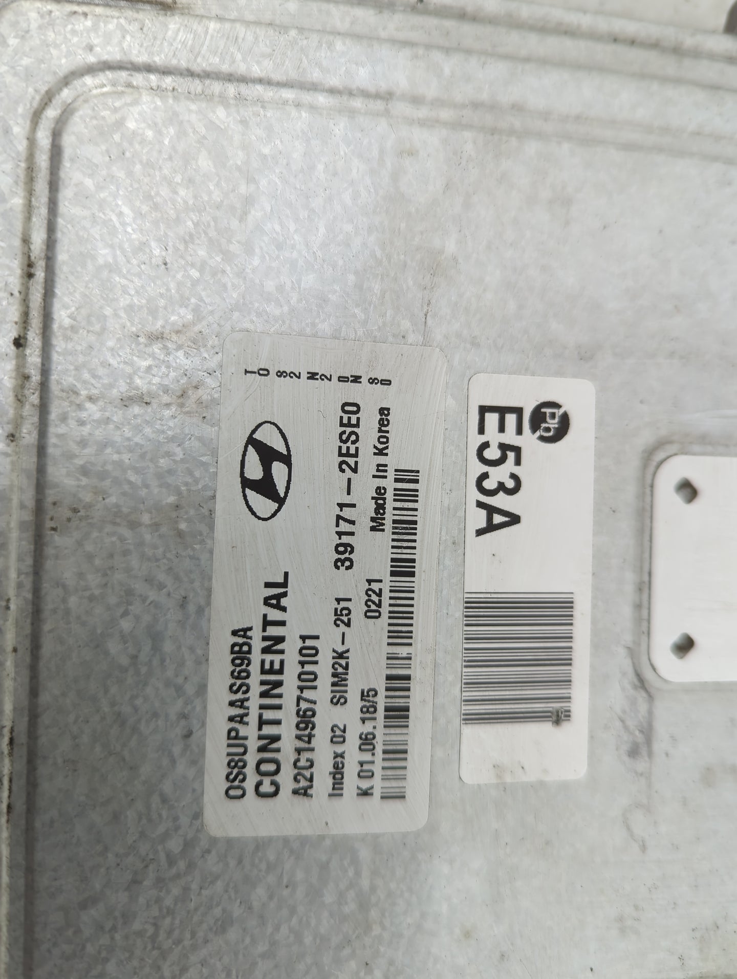 2018-2021 Hyundai Kona PCM Engine Control Computer ECU ECM PCU OEM P/N:39171-2ESE0 A2C1496710101 Fits Fits 2018 2019 2020 20