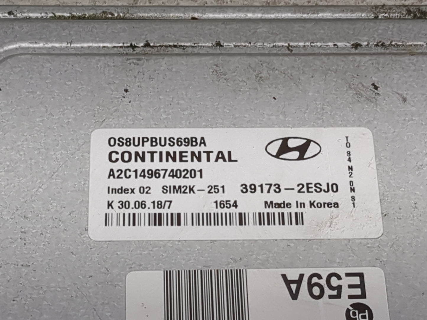 2018-2021 Hyundai Kona PCM Engine Control Computer ECU ECM PCU OEM P/N:39173-2ESJ0 Fits Fits 2018 2019 2020 2021 OEM Used Au