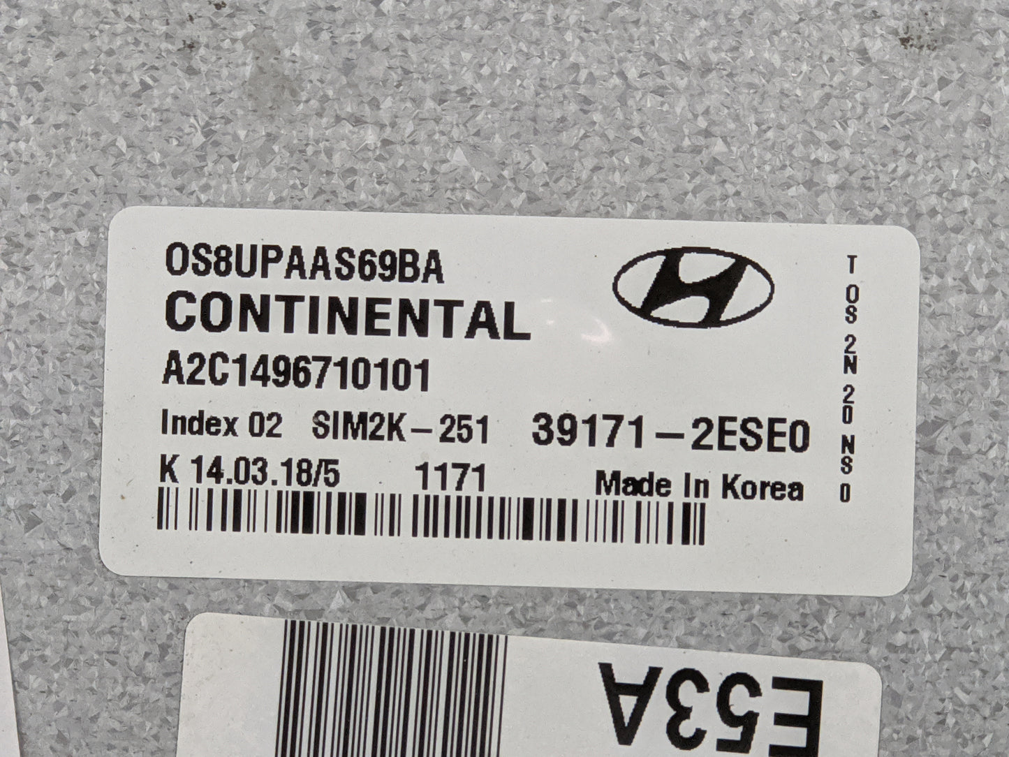 2018-2021 Hyundai Kona PCM Engine Control Computer ECU ECM PCU OEM P/N:OS8UPAAS69BA A2C1496710101 Fits Fits 2018 2019 2020 2