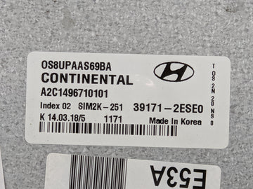 2018-2021 Hyundai Kona PCM Engine Control Computer ECU ECM PCU OEM P/N:OS8UPAAS69BA A2C1496710101 Fits Fits 2018 2019 2020 2021 OEM Used Auto Parts