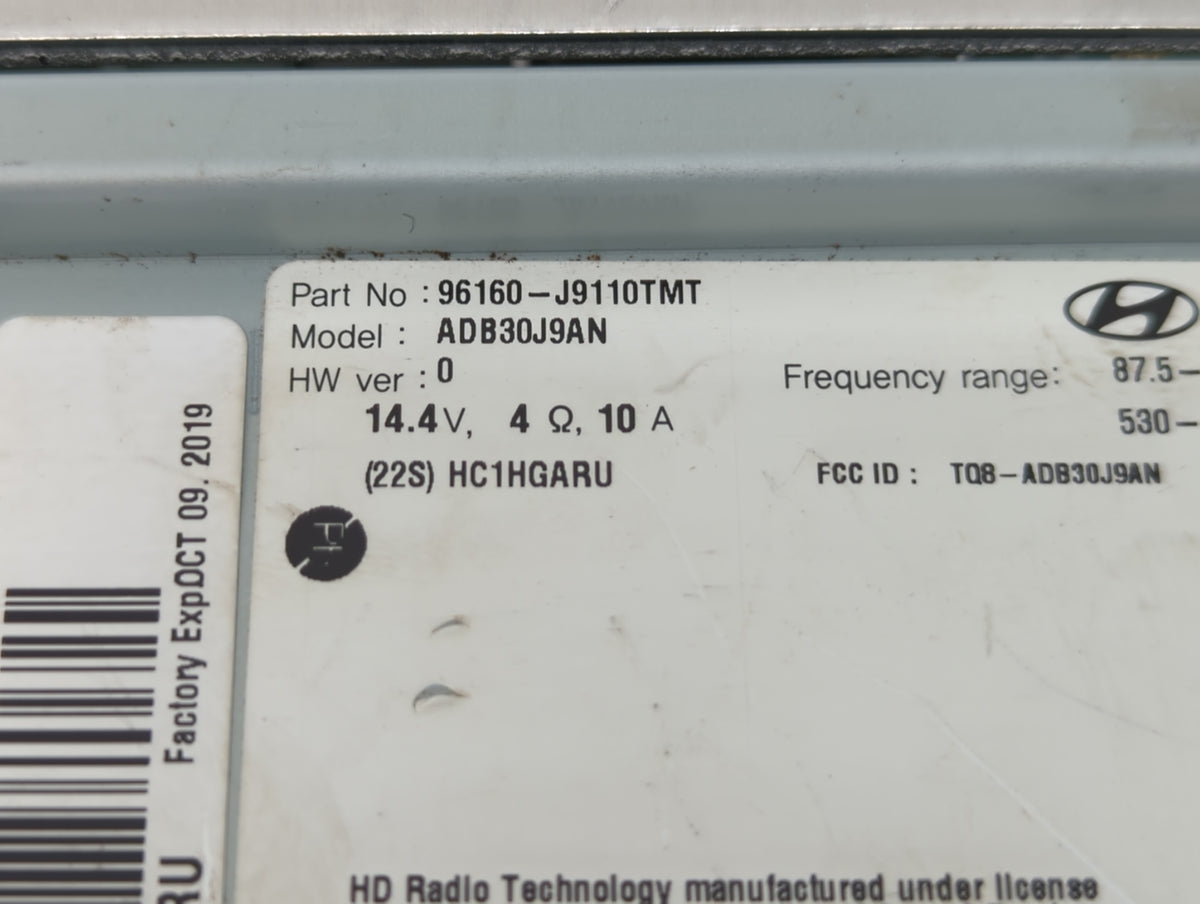 2018-2021 Hyundai Kona Am Fm Cd Player Radio Receiver 502299 - Oemusedautoparts1.com