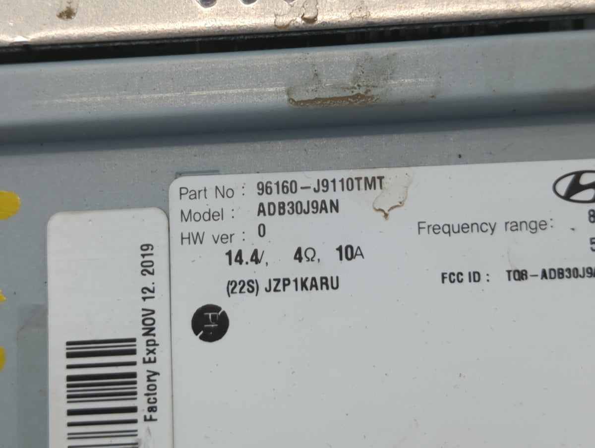 2018-2021 Hyundai Kona Am Fm Cd Player Radio Receiver 702575 - Oemusedautoparts1.com
