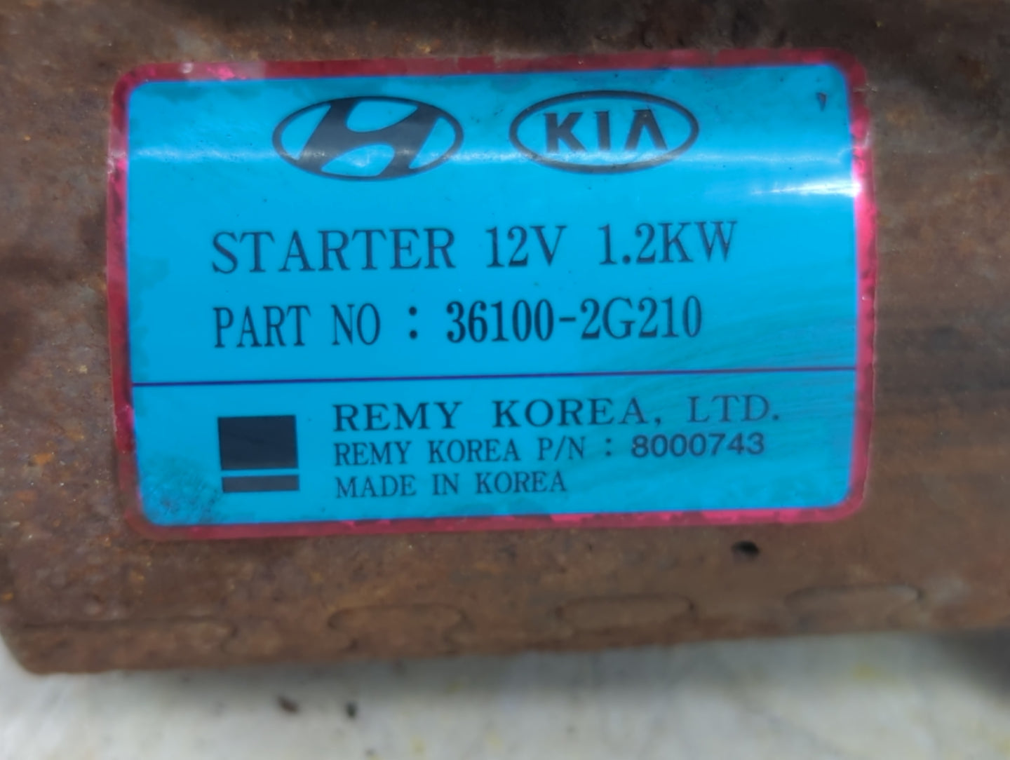 2017-2018 Hyundai Santa Fe Car Starter Motor Solenoid OEM P/N:36100-2G210 Fits Fits 2015 2016 2017 2018 2019 2020 OEM Used A