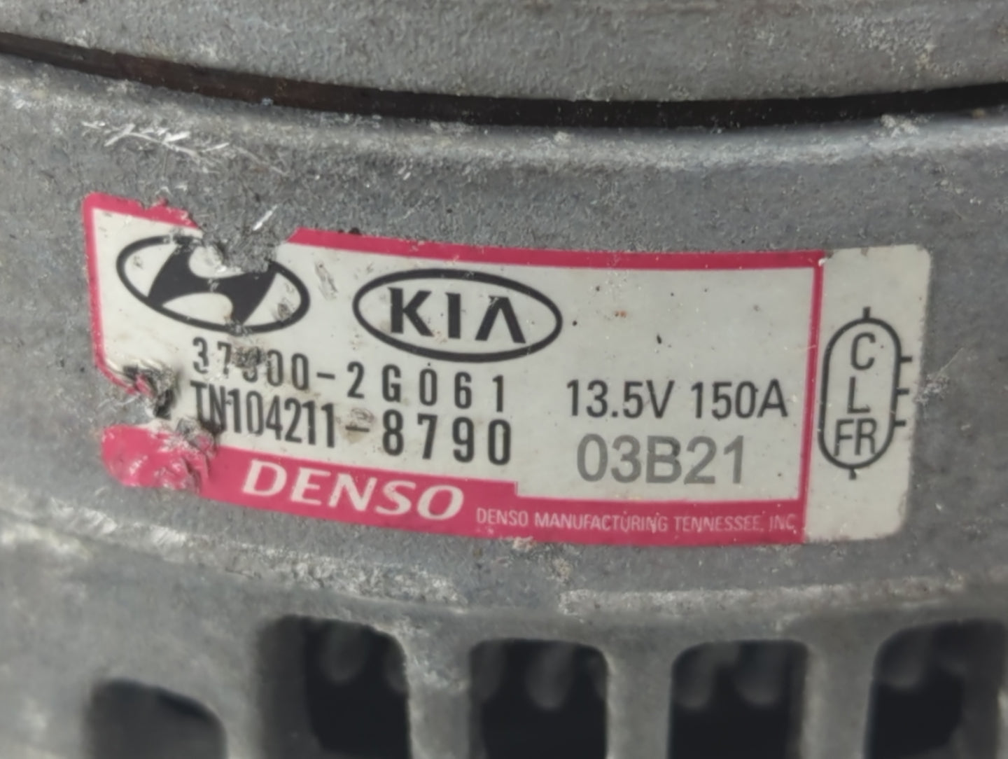 2019-2020 Hyundai Santa Fe Alternator Replacement Generator Charging Assembly Engine OEM P/N:37300-2G061 Fits OEM Used Auto 