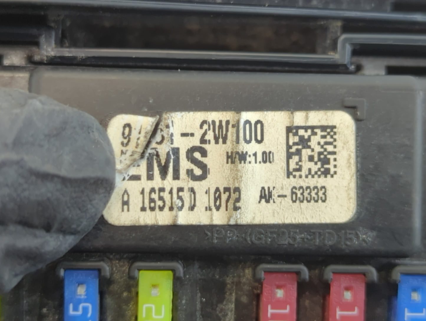 2018 Hyundai Santa Fe Fusebox Fuse Box Panel Relay Module P/N:912014Z474AA A 16515D 1072, 91951-2W100 Fits OEM Used Auto Par