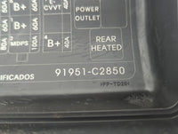 2018-2019 Hyundai Sonata Fusebox Fuse Box Panel Relay Module P/N:91951-C2850 Fits Fits 2018 2019 OEM Used Auto Parts - Oemus