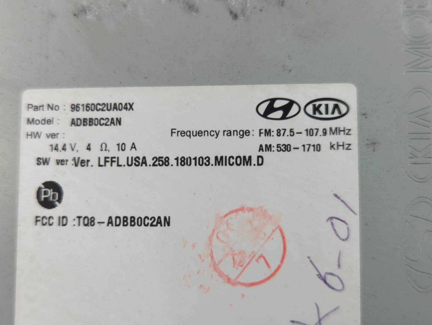 2018-2019 Hyundai Sonata Radio AM FM Cd Player Receiver Replacement P/N:96160C2UA04X Fits Fits 2018 2019 OEM Used Auto Parts