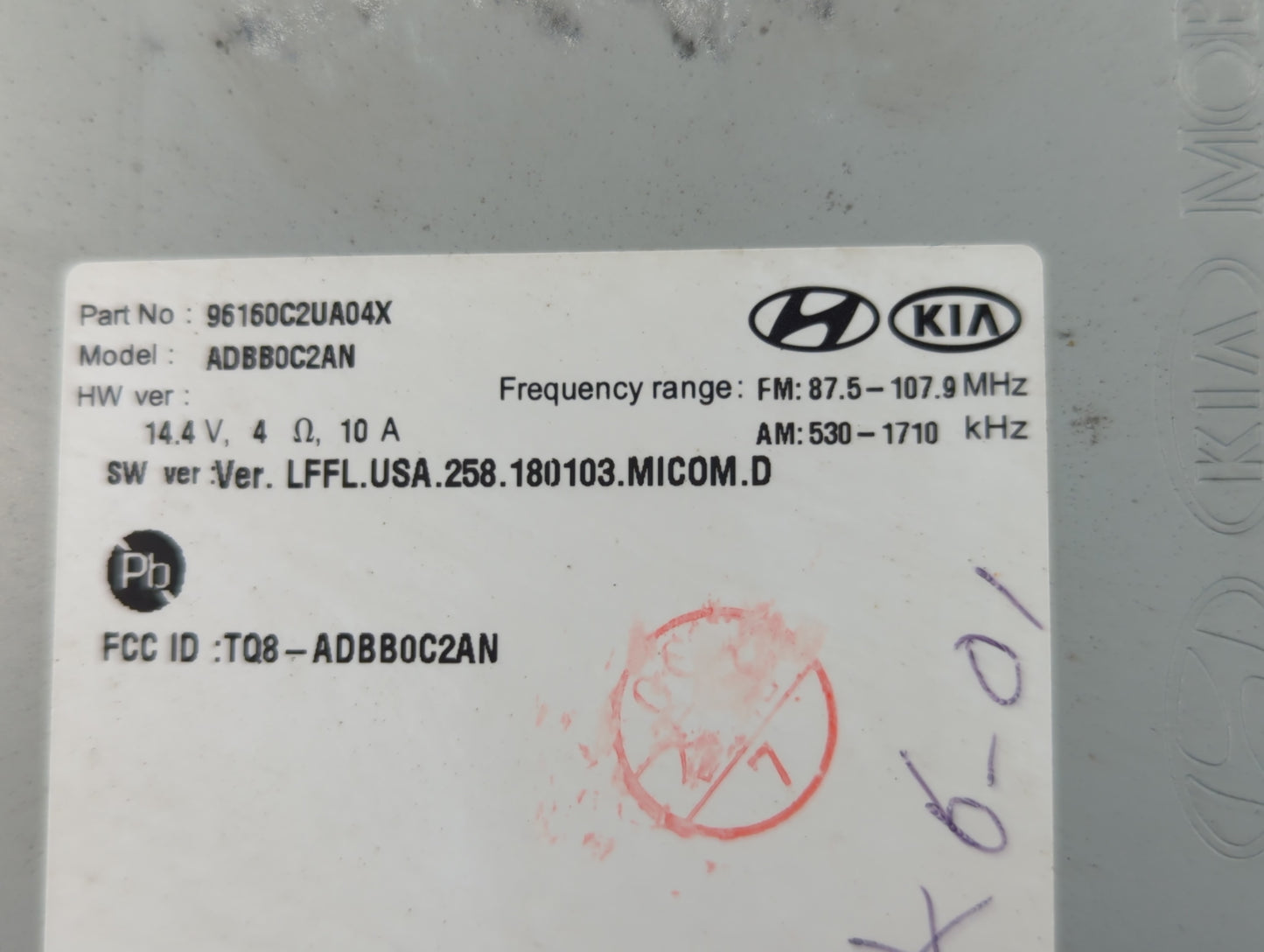 2018-2019 Hyundai Sonata Radio AM FM Cd Player Receiver Replacement P/N:96160C2UA04X Fits Fits 2018 2019 OEM Used Auto Parts