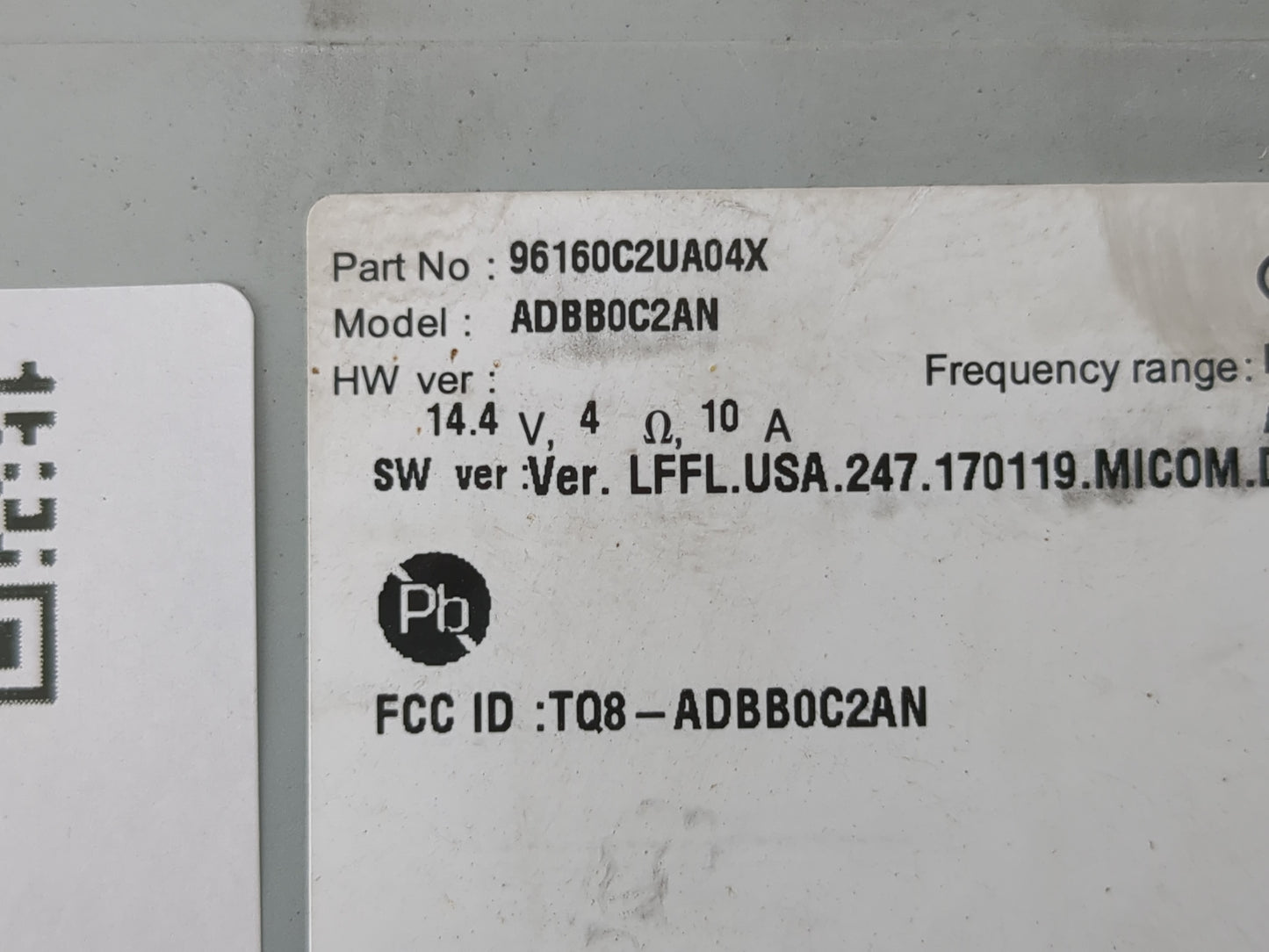 2018-2019 Hyundai Sonata Radio AM FM Cd Player Receiver Replacement P/N:96160C2UA04X Fits Fits 2018 2019 OEM Used Auto Parts
